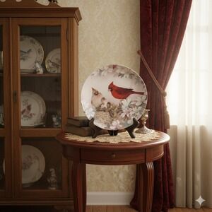 Lena Liu The Cardinals Nature's Poetry Collector Plate W.S. George Fine China